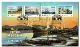 New Zealand *** 2022 Historic Ships Of The 19th Century , Ship, Transport, First Day Cover FDC  (**) - Lettres & Documents