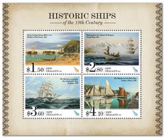 New Zealand *** 2022 Historic Ships Of The 19th Century , Ship, Transport, First Day Cover MNH MS (**) - Brieven En Documenten