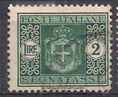 REGNO D'ITALIA  1945 LUOGOTENENZA SEGNATASSE STEMMA SENZA FASCI FILIGRANA RUOTA SASS. 93 USATO - Postage Due