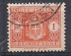 REGNO D'ITALIA  1945 LUOGOTENENZA SEGNATASSE STEMMA SENZA FASCI FILIGRANA RUOTA SASS. 92 USATO - Postage Due