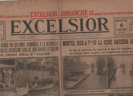 L'EXCELSIOR 6 1 1924 - PARIS CLICHY IVRY MAISONS ALFORT INONDATIONS - TOULON OBSEQUES Ct DU PLESSIS DE GRENEDAN DIXMUDE - Informaciones Generales