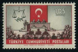 Türkiye 1960 Mi 1779 MNH Trial Scene | Turkish Flag | Justice | Scale (balance) - Otros & Sin Clasificación