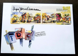 Finland Autumnal Yards & Gardens 2014 Autumn Postbox House Mailbox (FDC) *adhesive - Briefe U. Dokumente