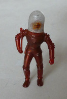 TRES RARE FIGURINE "PUBLICITAIRE" Monochrome EXTRA-TERRESTRE 3 LIE DE VIN Marque REX (6) AVEC CASQUE - Sonstige & Ohne Zuordnung