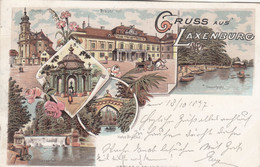 A9241) GRUSS Aus LAXENBURG - LITHO BRAUER HOF - Stappelplatz Hohe Brücke Kirche Wasserfall Lusthaus 13.10.1897 !! - Laxenburg