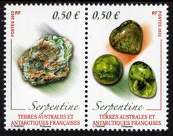 TAAF - 2022 - Minerals - Serpentine - Mint Stamp Set With Varnish - Ongebruikt
