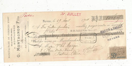 Lettre De Change 1904, Manufacture De FaÏences D'art De La Porte Du Groux , 58 , NEVERS, Montagnon Fils, Frais Fr 1.75 E - Cambiali