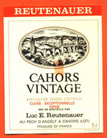 Etiquette Neuve De Vin De Cahors Vintage 1978 Luc E Reutenauer à Le Pech D'angély - 75 Cl - Cahors