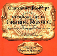 Etiquette + Collerette Neuve De Vin Chateauneuf Du Pape Reserve De La Grande Rosace Noémie Vernaud à Beaune - 75 Cl - Languedoc-Roussillon