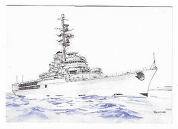 104 CP  - PORTE - HELICOPTERES JEANNE D'ARC - Aquarelle De Cl. REVERCEZ - Warships