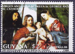 GUYANA - Vierge à L'enfant Entre Saint-Georges Et Sainte-Catherine - Ete 1988: Séoul