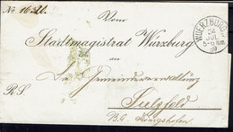 Allemagne - Stadt Magistrat De Wuerzburg  24 Juillet 1889 - Pli Sans Texte Pour Sulz..Konigshofen - TB - - Storia Postale