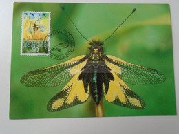 D188917  CARTE MAXIMUM  CM  Card  Luxembourg - VADUZ -  1989 , Kleinfauna - Schmetterlinghaft - Maximum Cards