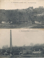 Bessons Sur Matz (60 Oise) Lot De 2 Cartes Circulées Guerre 14/18 Vue Panoramique Et Fabrique De Sucre (états) - Autres & Non Classés