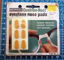 Morris Cushion-Rest Eyeglass Nose Pads New Blister  Vintage - Lunettes