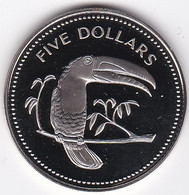 Belize, 5 Dollars 1975 , Oiseau, Elizabeth II, En Cupronickel, KM# 44, UNC, Neuve - Belize