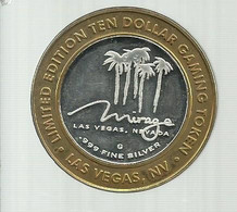 Limited Edition  Ten Dollar Gaming Token Las Vegas The Mirage Rock Around Tounament 2005 Superbe Dans Sa Boite - Casino