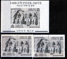 KOREA SOUTH  1963 UNESCO SET + SHEET  MNH - Corea Del Sur