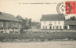 62 - PAS DE CALAIS - FAUQUEMBERGUE-RENTY - La Place - Troupeau De Moutons - Superbe (10292) - Fauquembergues