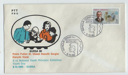 Turkey 1980 Youth Day | 3rd National Youth Philatelic Exhibition | Special Cover, Bursa, Oct. 9 - Covers & Documents