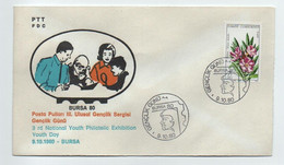 Turkey 1980 Youth Day | 3rd National Youth Philatelic Exhibition | Special Cover, Bursa, Oct. 9 - Covers & Documents