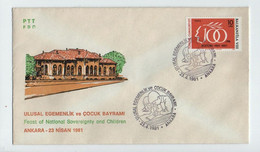 Turkey 1981 Feast Of National Sovereignty And Children | Special Cover, Ankara, Apr. 23 - Lettres & Documents