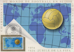 Carte  1er  Jour   SUISSE    Match  D' Ouverture   Coupe  Du   Monde  De  Football   1954 - 1954 – Schweiz