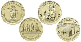 RUSSIA - RUSSIE - RUSSLAND 10 ROUBLES RUBLES TOWNS OF LABOUR GLORY - EKATERINBURG OMSK IVANOVO BOROVICHI UNC 2021 - Russia