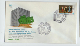 Turkey 1982 Inauguration Of The Post Office Palace , Special Cover - Covers & Documents