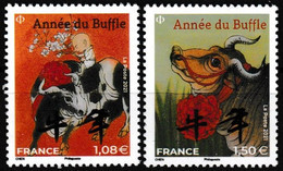 Année Lunaire Chinoise Du Buffle - Série De 2 T.-P. Gommés Neufs** Petit Format - N° 5468-5470 (Yvert) - France 2021 - Unused Stamps