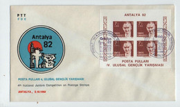 1982 Souvenir Sheet Of "Antalya 82" Stamp Exhibition - Storia Postale