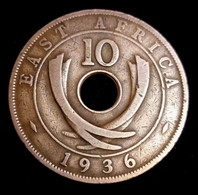 East Africa , 10 Cents . 1936 KN , Edward VIII , KM# 24 , Agomeza - Colonia Británica
