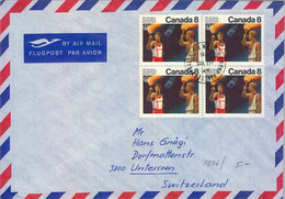 1976 CANADÁ , OLIMPIADAS DE MONTREAL , OLYMPIC GAMES , MONTREAL 76 , BLOQUE DE 4 , MAT. LONDON / ONTARIO - Lettres & Documents