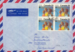 1976 CANADÁ , OLIMPIADAS DE MONTREAL , OLYMPIC GAMES , MONTREAL 76 , BLOQUE DE 4 , MAT. LONDON / ONTARIO - Storia Postale