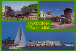 COLOMBIA , T.P. CIRCULADA , CARTAGENA - MONUMENTO A LOS ZAPATOS VIEJOS , MURALLAS , CASTILLO DE SAN FERNANDO - Colombia