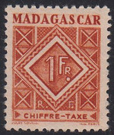 MADAGSCAR   SCOTT NO  J34  MINT HINGED  YEAR  1947 - Timbres-taxe