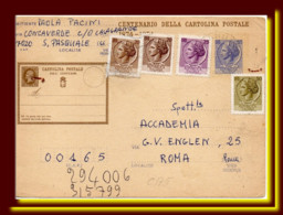 1978 Italia Italie Italien Intero 100* CP £55 Vg Santa Teresa Di Gallura X Roma Ganzsache Entier - Interi Postali