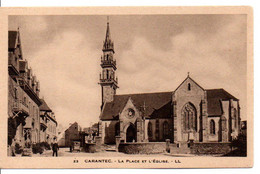 Carte Postale Ancienne Carantec - La Place Et L'Eglise - Carantec