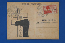 AS12 AOF  BELLE CARTE  1945 AMICALE PHILATELIQUE ST LOUIS SENEGAL + +++AFFRANCH. PLAISANT - Briefe U. Dokumente