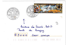 Vignette D'affranchissement Sur Lettre "Salon Du Timbre Et De L'Ecrit - Cirque Clown Tigre PARIS 2008" Datée 19/06/2008 - 1999-2009 Vignettes Illustrées
