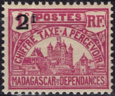 MADAGASCAR Taxe 18 ** MNH Palais Princier à Tananarive Surchargé 1924-1927 - Timbres-taxe