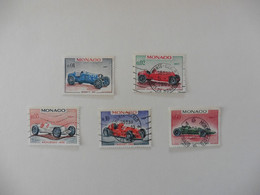 Europe > Monaco >5 Timbres Oblitérés : Frand Prix Automobile De Monaco :voitures De Vainqueurs - Collections, Lots & Séries