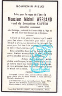DP Conseiller Communal - Michel Wersand ° Sélange Messancy 1871 † 1935 X Joséphine Kieffer - Devotion Images