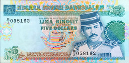 Brunei 5 Dollars 1989 Unc - Brunei