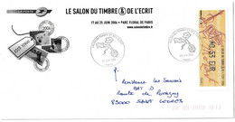 Vignette D'affranchissement Sur Lettre " LE SALON DU TIMBRE ET DE L'ECRIT - MOZART PIANO - PARIS 2006 " Datée 23/06/2006 - 1999-2009 Vignettes Illustrées