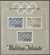 MALDIVES 1964 - Y&T BF 2 Non Dentele - J O Tokyo - Neuf ** (MNH) Sans Charniere - Maldivas (...-1965)