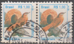 Brasil -1-7-1994 -  Pássaros Urbanos - Padrão Real - R$    1,00, João-de-Barro,  (PAR)  (o)  RHM Nº 716 - Used Stamps