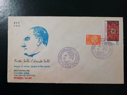 1981 The Day Of Atatürk, Philatelic Exhibition BALKANFILA VIII   Special Cover - Briefe U. Dokumente