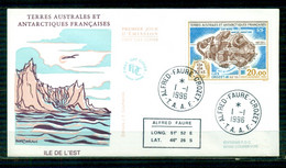 FDC-Carte Maximum Card # TAAF-FSAT 1996 (N°Yv. PA137) Geographie-Carte De L' Ile De L' Est -Inselkarte-island Map-Crozet - FDC