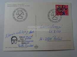 D188965 Switzerland Special  Postmark  -1990  Mine Bergwerk  Käpfnach - Bergbau 8810 HORGEN   -Eduard Muster Lausanne - Autres & Non Classés